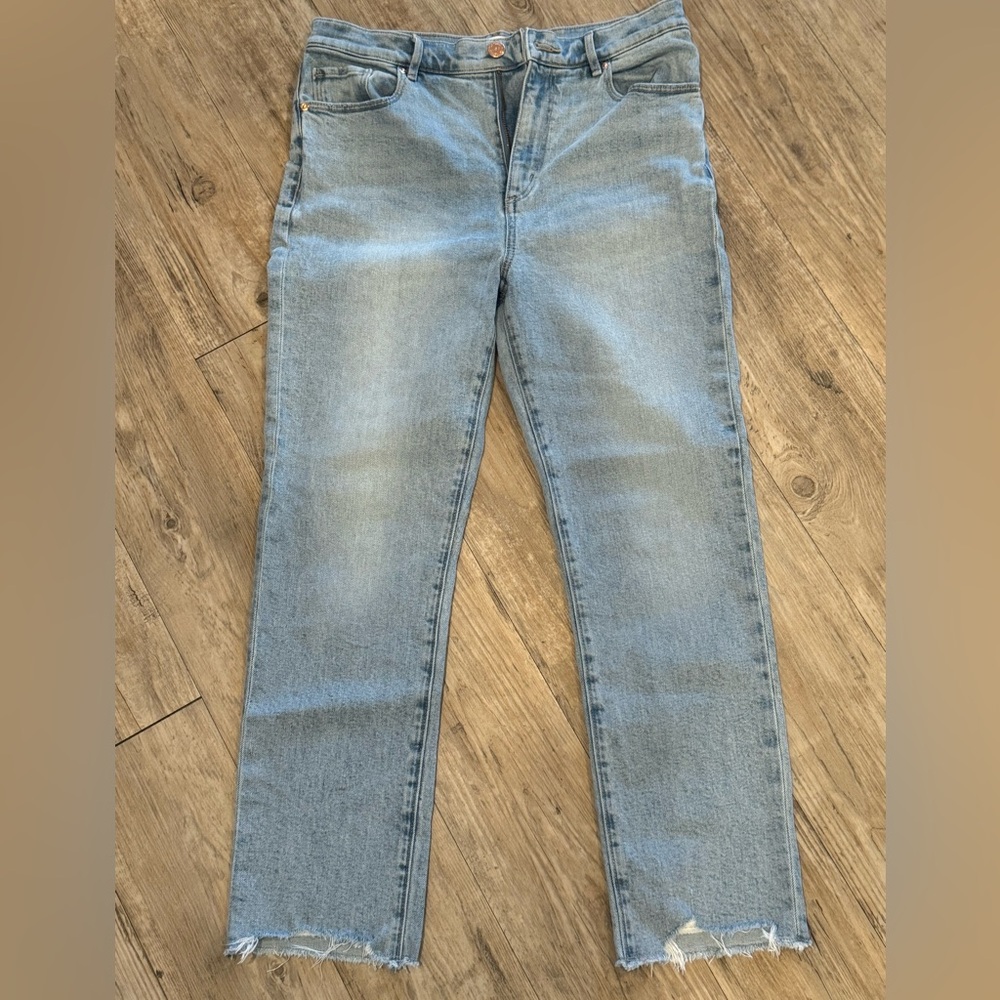 LOFT Light Blue Denim Pants High Rise Slim Straight - size 8